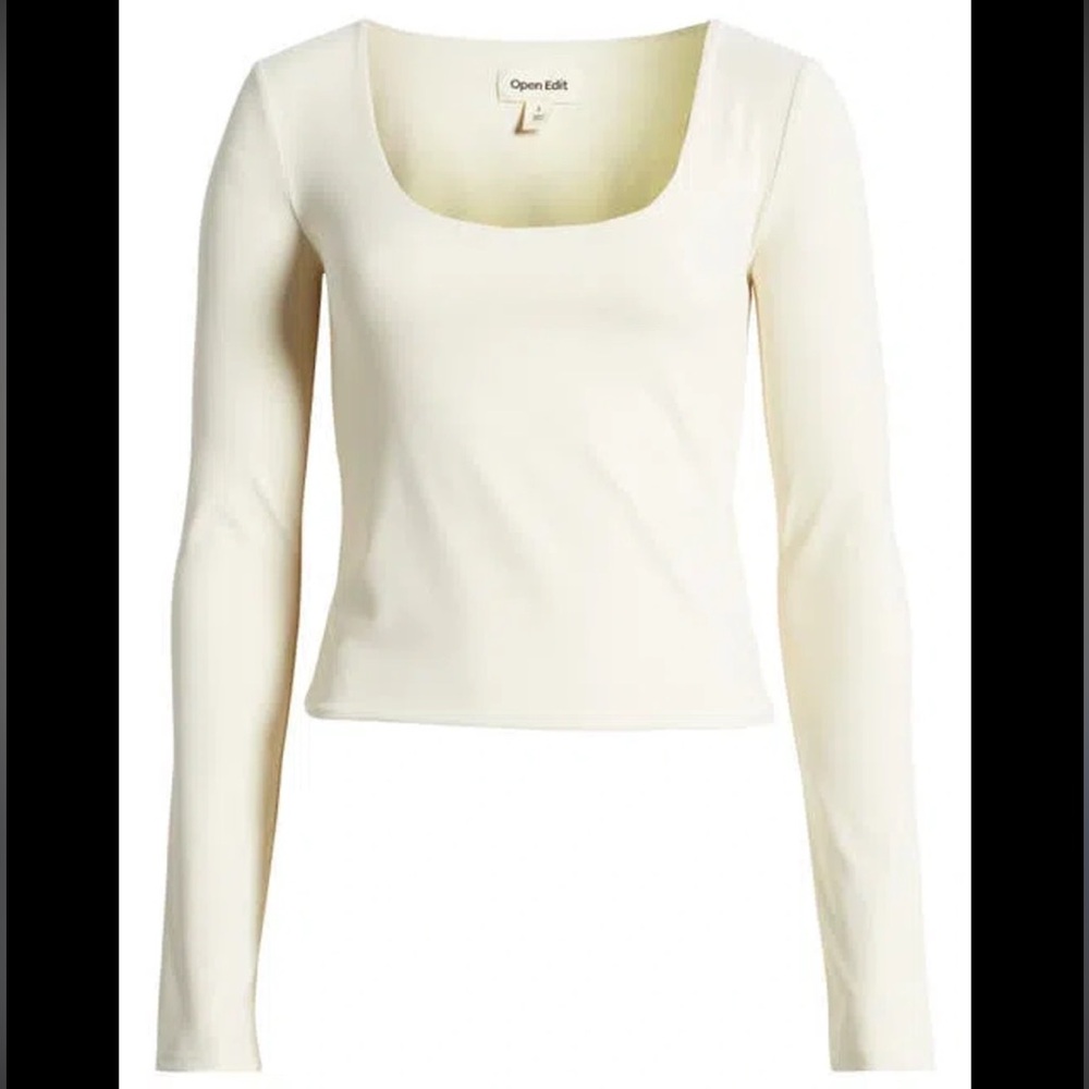 Pale Blue Open Edit Smooth Edit Scoop Neck Top